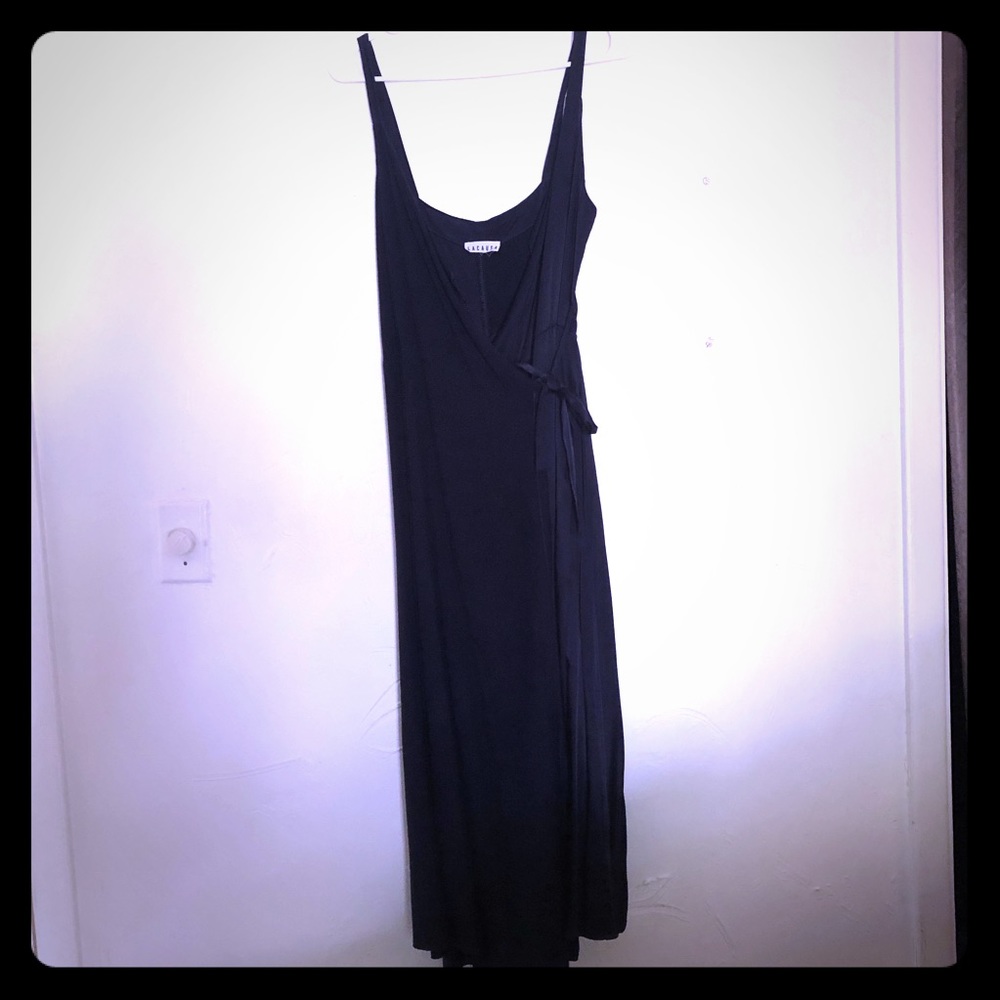 LACAUSA Dark Blue Wrap Dress, Size Small